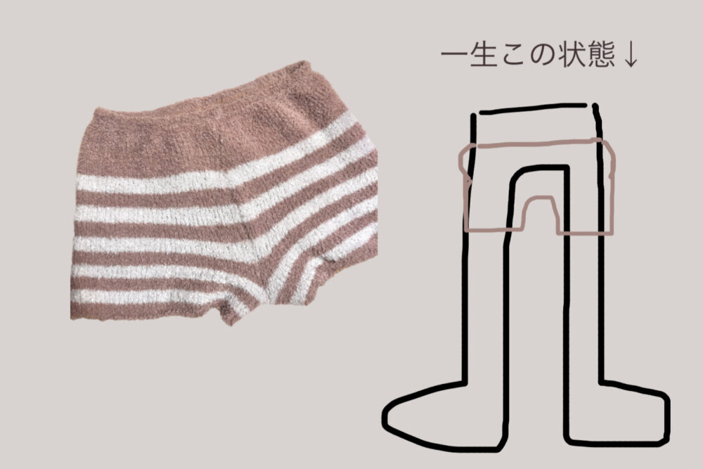 冬の京都で着物の防寒対策毛糸のパンツ